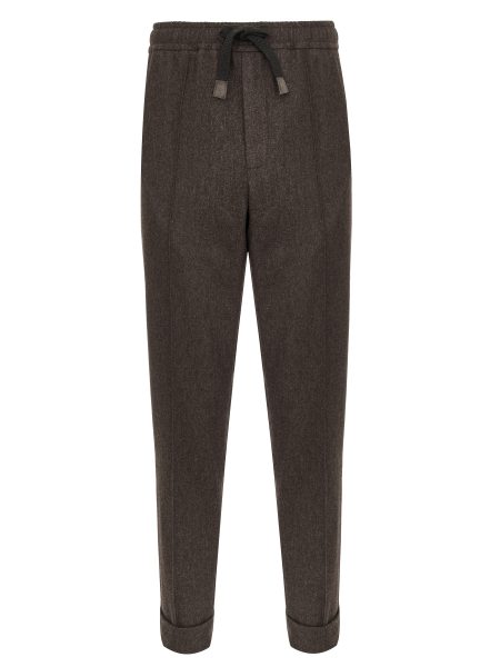 Брюки из шерсти на шнурке