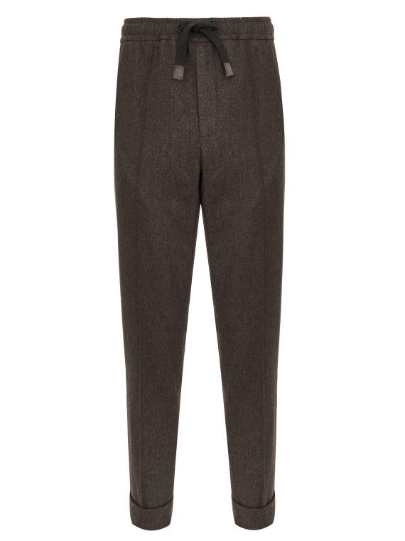Брюки из шерсти на шнурке